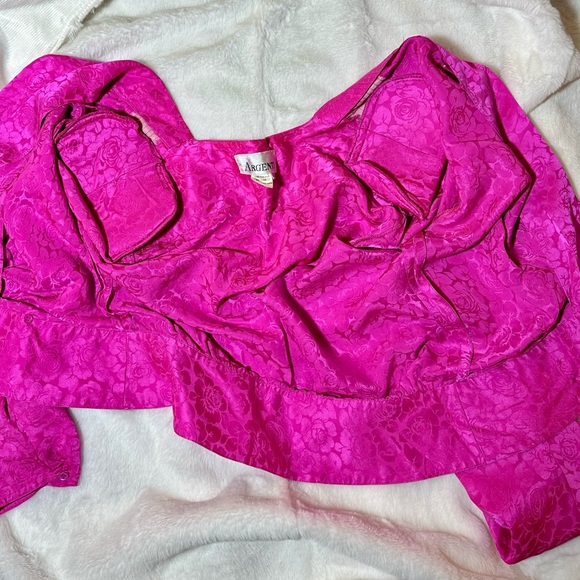 Vintage 80’s Argenti Silk Plunge Blouse - Picture 7 of 10